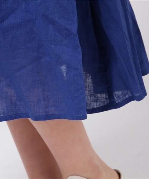 LBC(エルビーシー)の「リネンコットンギャザースカート (スカート・レディース・グレー/ブルー・MEDIUM/LARGE)」の8枚目の写真