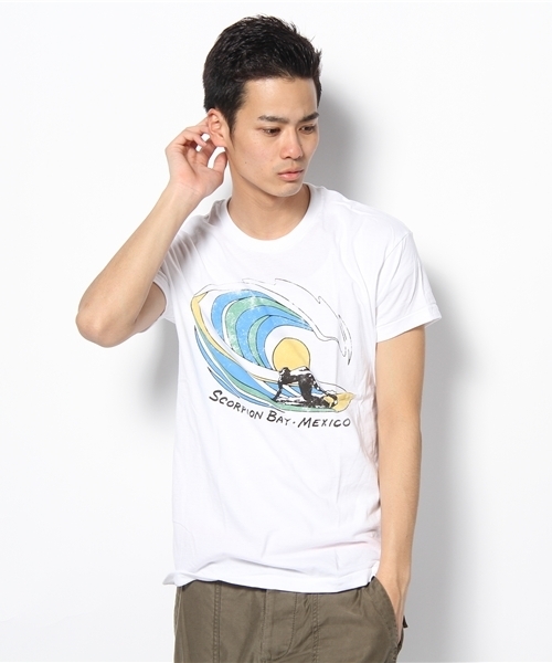 JOURNAL STANDARD(ジャーナルスタンダード)の「TAILGATE SURF SERIES(Tシャツ/カットソー・メンズ・ホワイト系その他/ホワイト×ホワイト/ダークブルー/オレンジ/コバルトブルー/レッド/ネイビー・X-SMALL/SMALL)」の2枚目の写真