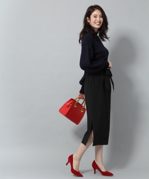 Andemiu（アンデミュウ）の「タックボリュームスリーブニット779255（ニット/セーター・レディース・グレー/ホワイト/ラベンダー/ネイビー・FREE）」の5枚目の写真