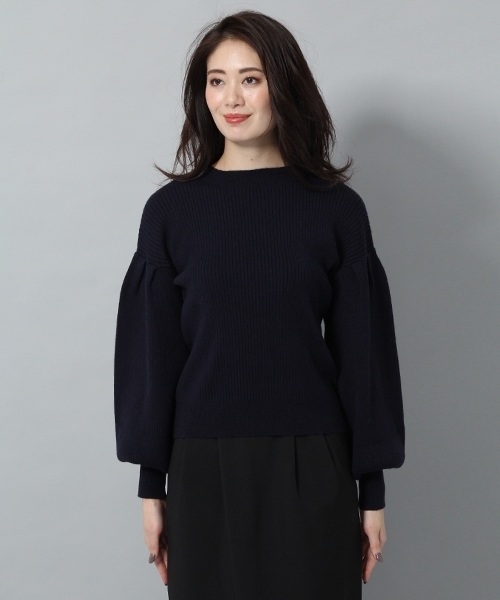 Andemiu（アンデミュウ）の「タックボリュームスリーブニット779255（ニット/セーター・レディース・グレー/ホワイト/ラベンダー/ネイビー・FREE）」の12枚目の写真