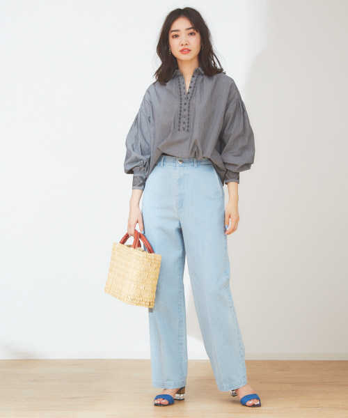 Abahouse Devinette（ドゥヴィネット）の「ヴィンテージギャザーブラウス（シャツ/ブラウス・レディース・ホワイト/ブラック・FREE）」の18枚目の写真