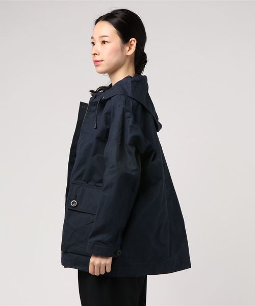 MHL.（エムエイチエル）の「WASHED WAXED COTTON（ブルゾン・レディース・ネイビー/ライトブラウン・1/2）」の8枚目の写真