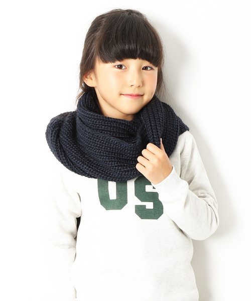 devirock(デビロック)の「無地ベーシックスヌード ネックウォーマー(ストール/ショール・キッズ・ブラック/モカ/ベージュ/ワイン/ネイビー/杢グレー・ONE SIZE)」の5枚目の写真