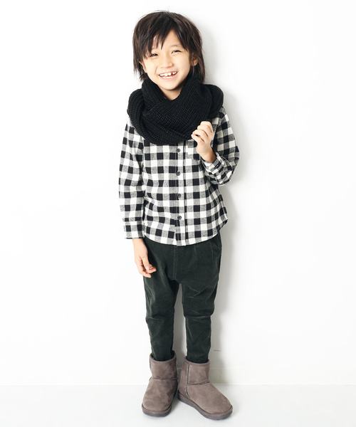 devirock(デビロック)の「無地ベーシックスヌード ネックウォーマー(ストール/ショール・キッズ・ブラック/モカ/ベージュ/ワイン/ネイビー/杢グレー・ONE SIZE)」の7枚目の写真