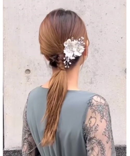 Cupid Heart(キューピッドハート)の「【Cupid Heart】結婚式アクセサリー ブーケクリップ髪飾り(バレッタ/ヘアクリップ・レディース・シルバー・MEDIUM)」の7枚目の写真