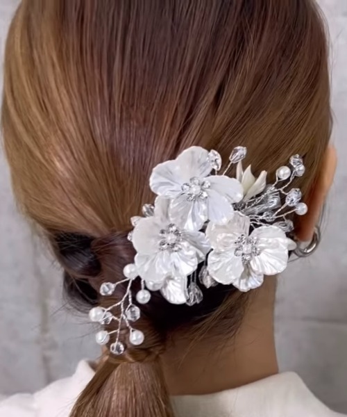 Cupid Heart(キューピッドハート)の「【Cupid Heart】結婚式アクセサリー ブーケクリップ髪飾り(バレッタ/ヘアクリップ・レディース・シルバー・MEDIUM)」の10枚目の写真