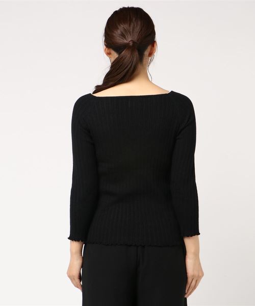 flower（フラワー）の「レディリブニット（Tシャツ/カットソー・レディース・ブラック/ブラウン/アイボリー・FREE）」の5枚目の写真