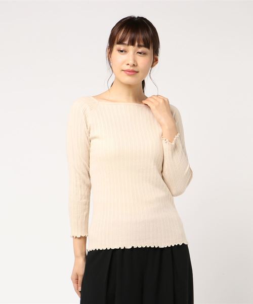 flower（フラワー）の「レディリブニット（Tシャツ/カットソー・レディース・ブラック/ブラウン/アイボリー・FREE）」の13枚目の写真