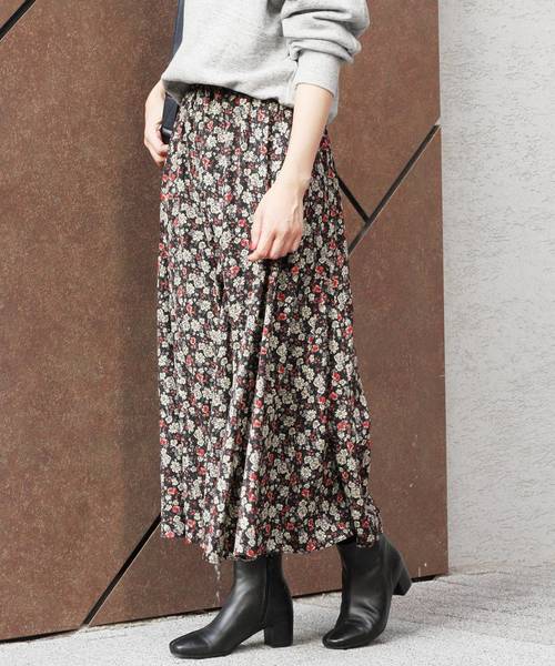 JOURNAL STANDARD relume（ジャーナルスタンダード　レリューム）の「フラワープリント マーメイドスカート◆（スカート・レディース・ブラック/ネイビー・FREE）」の7枚目の写真