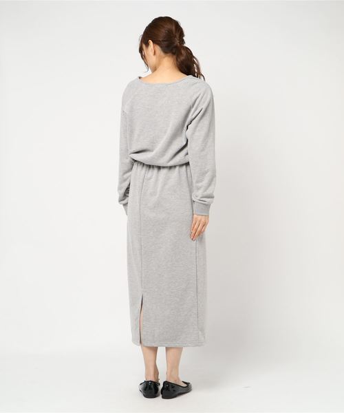rps（アールピーエス）の「裏毛ブラウジングロングワンピース（ワンピース・レディース・チャコールグレー/ブラック/杢グレー・M）」の4枚目の写真