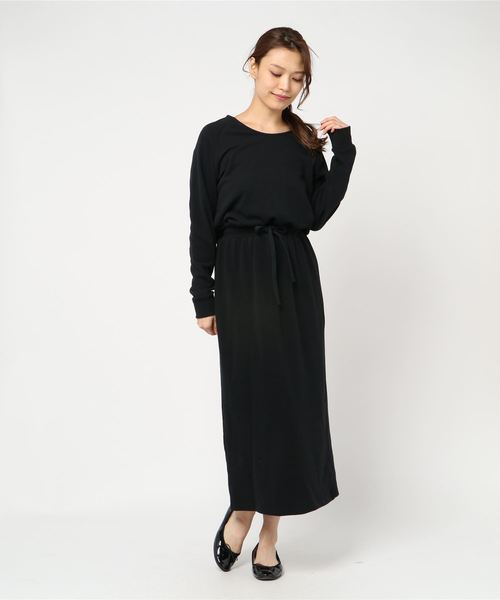 rps（アールピーエス）の「裏毛ブラウジングロングワンピース（ワンピース・レディース・チャコールグレー/ブラック/杢グレー・M）」の10枚目の写真