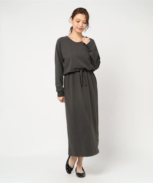 rps（アールピーエス）の「裏毛ブラウジングロングワンピース（ワンピース・レディース・チャコールグレー/ブラック/杢グレー・M）」の9枚目の写真
