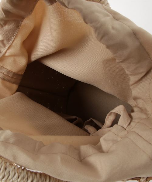 flower（フラワー）の「ミニバスケットバッグ（かごバッグ・レディース・ホワイト/ブラウン・FREE）」の5枚目の写真