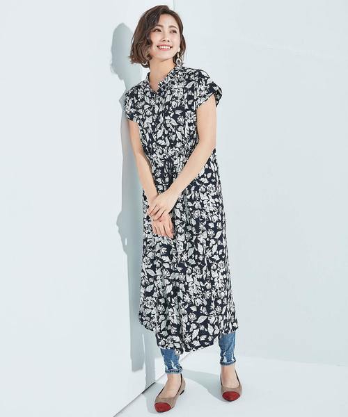 OSYAREVO(オシャレボ)の「フラワードロストワンピース(ワンピース・レディース・ベージュ/ネイビー/ブルー・38)」の18枚目の写真