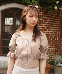 one after another NICE CLAUP | 前開きフリルレース付きブラウス(シャツ/ブラウス)