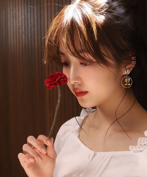 one after another NICE CLAUP（ワンアフターアナザーナイスクラップ）の「前開きフリルレース付きブラウス（シャツ/ブラウス・レディース・オフホワイト/テラコッタ/ブラウン系その他/ベージュ・FREE）」の18枚目の写真