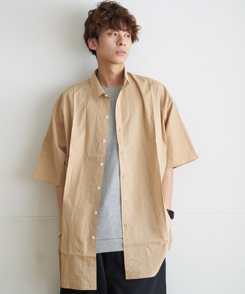 GGD SELECT(ジージーディー セレクト)の「GGD SELECT / ドロップショルダー 5分袖ロングシャツ(シャツ/ブラウス・メンズ・ホワイト/ブラック/ネイビー/カーキ/イエロー・MEDIUM/LARGE)」の1枚目の写真