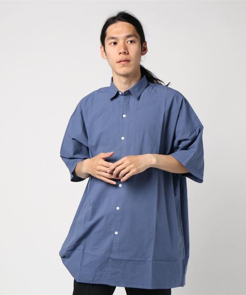 GGD SELECT(ジージーディー セレクト)の「GGD SELECT / ドロップショルダー 5分袖ロングシャツ(シャツ/ブラウス・メンズ・ホワイト/ブラック/ネイビー/カーキ/イエロー・MEDIUM/LARGE)」の22枚目の写真
