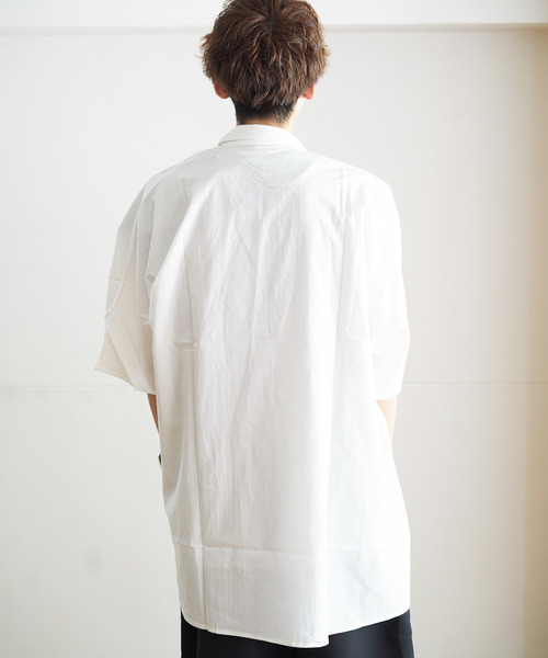GGD SELECT(ジージーディー セレクト)の「GGD SELECT / ドロップショルダー 5分袖ロングシャツ(シャツ/ブラウス・メンズ・ホワイト/ブラック/ネイビー/カーキ/イエロー・MEDIUM/LARGE)」の10枚目の写真