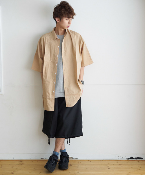 GGD SELECT(ジージーディー セレクト)の「GGD SELECT / ドロップショルダー 5分袖ロングシャツ(シャツ/ブラウス・メンズ・ホワイト/ブラック/ネイビー/カーキ/イエロー・MEDIUM/LARGE)」の9枚目の写真