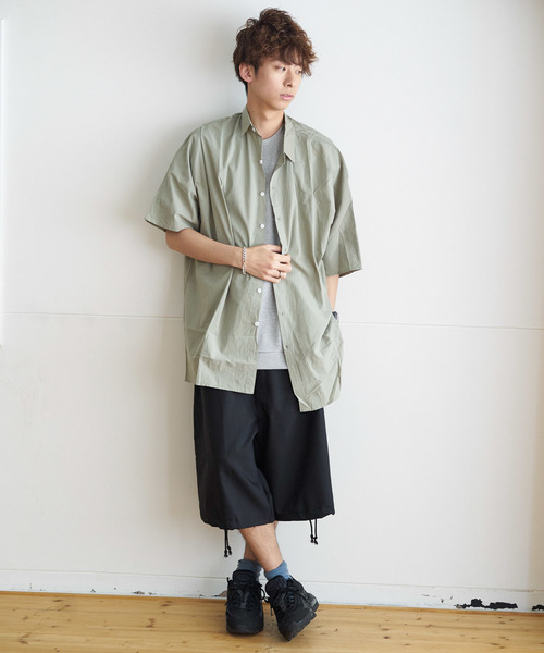 GGD SELECT(ジージーディー セレクト)の「GGD SELECT / ドロップショルダー 5分袖ロングシャツ(シャツ/ブラウス・メンズ・ホワイト/ブラック/ネイビー/カーキ/イエロー・MEDIUM/LARGE)」の19枚目の写真
