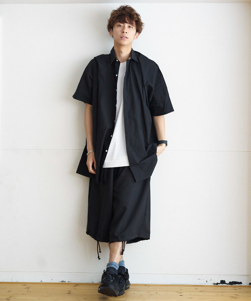 GGD SELECT(ジージーディー セレクト)の「GGD SELECT / ドロップショルダー 5分袖ロングシャツ(シャツ/ブラウス・メンズ・ホワイト/ブラック/ネイビー/カーキ/イエロー・MEDIUM/LARGE)」の11枚目の写真