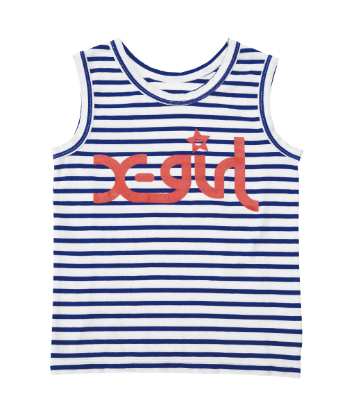 X-girl Stages（エックスガールステージス）の「BASIC TANK TOP  LOGO  (4T～7T)（タンクトップ・キッズ・ネイビー/ピンク/ブラック/ブルー・7T/6T/5T/4T）」の4枚目の写真