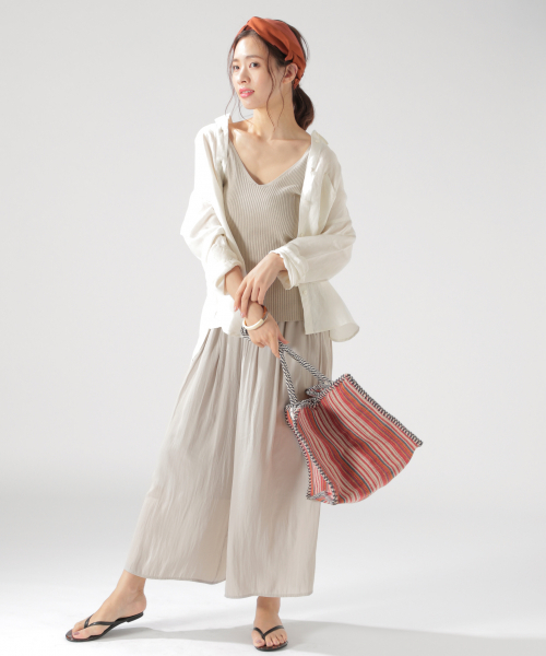 BAYFLOW(ベイフロー)の「リネンレーヨンシャツ(シャツ/ブラウス・レディース・ホワイト/ベージュ/カーキ/チャコール・FREE)」の15枚目の写真