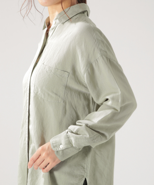 BAYFLOW(ベイフロー)の「リネンレーヨンシャツ(シャツ/ブラウス・レディース・ホワイト/ベージュ/カーキ/チャコール・FREE)」の21枚目の写真