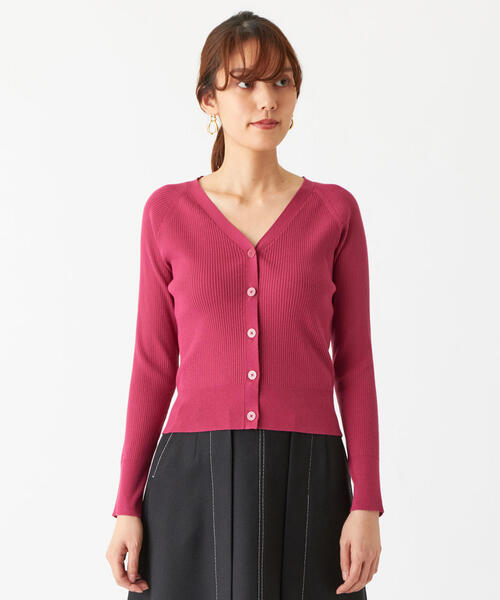 EMMEL REFINES（エメルリファインズ）の「【EMMEL REFINES】〔ハンドウォッシャブル〕FC HW リブラグラン Vネックカーディガン（カーディガン/ボレロ・レディース・ブラック/ブラウン/ピンク・FREE）」の14枚目の写真