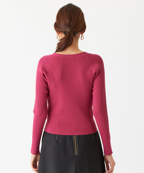 EMMEL REFINES（エメルリファインズ）の「【EMMEL REFINES】〔ハンドウォッシャブル〕FC HW リブラグラン Vネックカーディガン（カーディガン/ボレロ・レディース・ブラック/ブラウン/ピンク・FREE）」の15枚目の写真