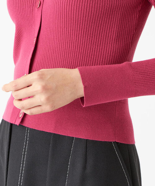 EMMEL REFINES（エメルリファインズ）の「【EMMEL REFINES】〔ハンドウォッシャブル〕FC HW リブラグラン Vネックカーディガン（カーディガン/ボレロ・レディース・ブラック/ブラウン/ピンク・FREE）」の11枚目の写真