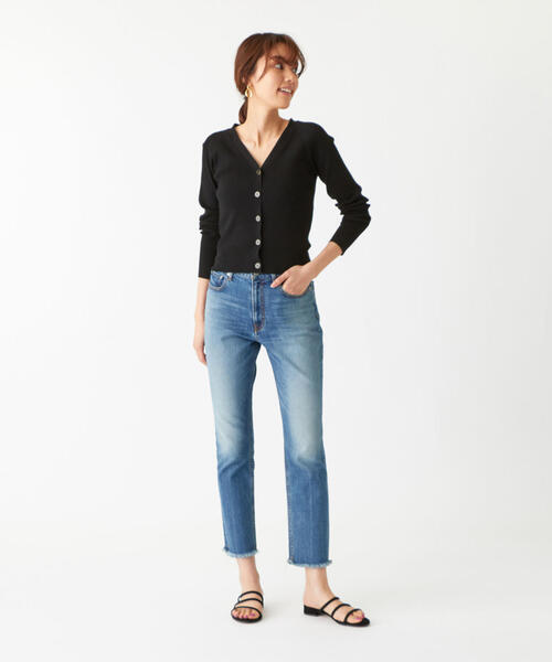 EMMEL REFINES（エメルリファインズ）の「【EMMEL REFINES】〔ハンドウォッシャブル〕FC HW リブラグラン Vネックカーディガン（カーディガン/ボレロ・レディース・ブラック/ブラウン/ピンク・FREE）」の6枚目の写真