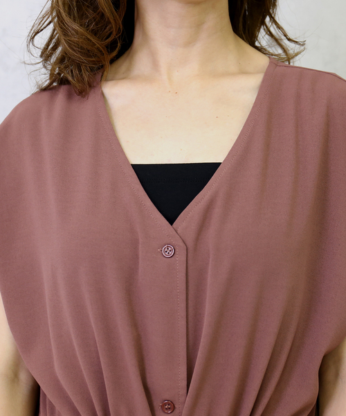 n'ee-ne（ネーネ）の「バックプリーツガウンワンピース（ワンピース・レディース・ブラック/モカ/グレイッシュベージュ/サンドベージュ・FREE）」の21枚目の写真