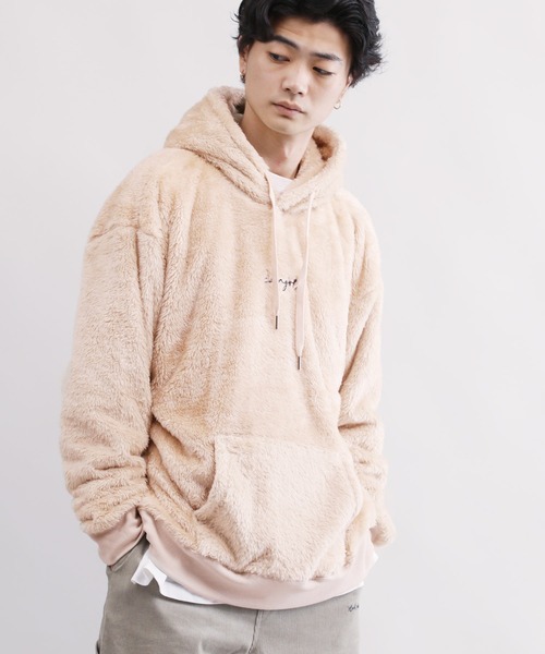 KANGOL（カンゴール）の「KANGOL / カンゴール 別注 コラボ オーバーサイズ  ボア フリース プルオーバー パーカー（パーカー・メンズ・ブラック/ベージュ/オフホワイト/ネイビー/ブラウン/グレイッシュベージュ/モカ/グレー系その他/ブラック系その他/ブラウン系その他/ベージュ系その他/ホワイト系その他/グレー系その他2/グレー系その他3・SMALL/MEDIUM/LARGE/X-LARGE）」の12枚目の写真