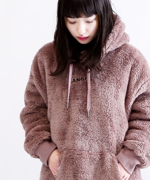 KANGOL（カンゴール）の「KANGOL / カンゴール 別注 コラボ オーバーサイズ  ボア フリース プルオーバー パーカー（パーカー・メンズ・ブラック/ベージュ/オフホワイト/ネイビー/ブラウン/グレイッシュベージュ/モカ/グレー系その他/ブラック系その他/ブラウン系その他/ベージュ系その他/ホワイト系その他/グレー系その他2/グレー系その他3・SMALL/MEDIUM/LARGE/X-LARGE）」の10枚目の写真