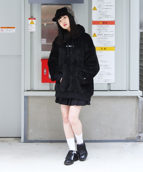 KANGOL（カンゴール）の「KANGOL / カンゴール 別注 コラボ オーバーサイズ  ボア フリース プルオーバー パーカー（パーカー・メンズ・ブラック/ベージュ/オフホワイト/ネイビー/ブラウン/グレイッシュベージュ/モカ/グレー系その他/ブラック系その他/ブラウン系その他/ベージュ系その他/ホワイト系その他/グレー系その他2/グレー系その他3・SMALL/MEDIUM/LARGE/X-LARGE）」の21枚目の写真