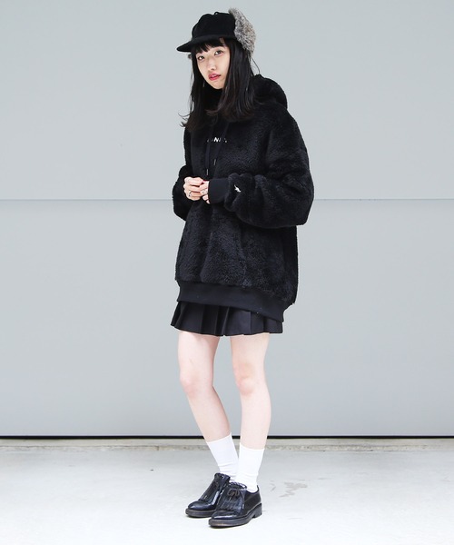 KANGOL（カンゴール）の「KANGOL / カンゴール 別注 コラボ オーバーサイズ  ボア フリース プルオーバー パーカー（パーカー・メンズ・ブラック/ベージュ/オフホワイト/ネイビー/ブラウン/グレイッシュベージュ/モカ/グレー系その他/ブラック系その他/ブラウン系その他/ベージュ系その他/ホワイト系その他/グレー系その他2/グレー系その他3・SMALL/MEDIUM/LARGE/X-LARGE）」の20枚目の写真