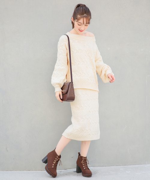 Heather（ヘザー）の「ガラアミボリュームニット  859153（ニット/セーター・レディース・ブラック/ベージュ/ブラウン/アイボリー・FREE）」の18枚目の写真