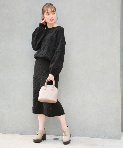 Heather（ヘザー）の「ガラアミボリュームニット  859153（ニット/セーター・レディース・ブラック/ベージュ/ブラウン/アイボリー・FREE）」の14枚目の写真