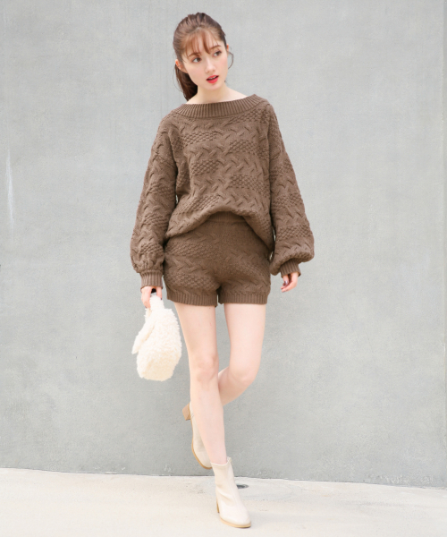 Heather（ヘザー）の「ガラアミボリュームニット  859153（ニット/セーター・レディース・ブラック/ベージュ/ブラウン/アイボリー・FREE）」の12枚目の写真