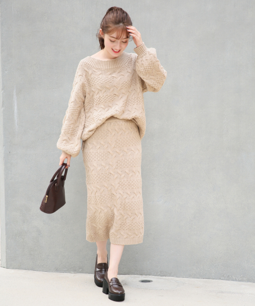 Heather（ヘザー）の「ガラアミボリュームニット  859153（ニット/セーター・レディース・ブラック/ベージュ/ブラウン/アイボリー・FREE）」の10枚目の写真