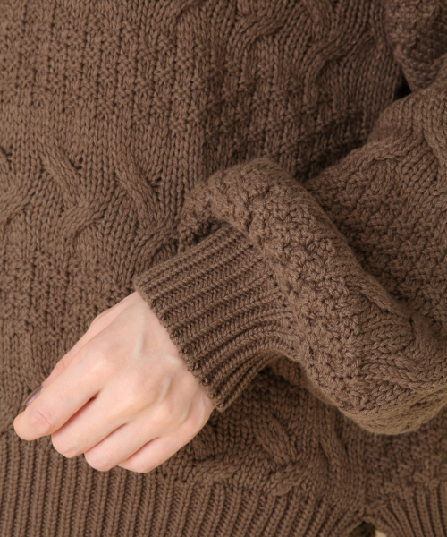 Heather（ヘザー）の「ガラアミボリュームニット  859153（ニット/セーター・レディース・ブラック/ベージュ/ブラウン/アイボリー・FREE）」の9枚目の写真