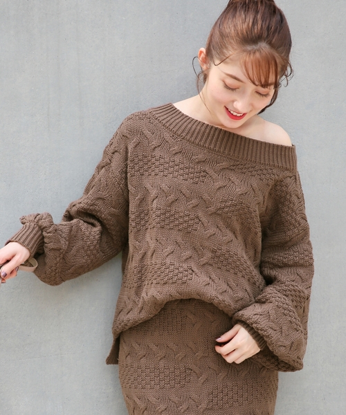 Heather（ヘザー）の「ガラアミボリュームニット  859153（ニット/セーター・レディース・ブラック/ベージュ/ブラウン/アイボリー・FREE）」の21枚目の写真