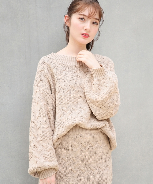 Heather（ヘザー）の「ガラアミボリュームニット  859153（ニット/セーター・レディース・ブラック/ベージュ/ブラウン/アイボリー・FREE）」の20枚目の写真