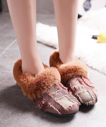 STYLEBLOCK | ファーモカシンフラットシューズ(モカシン/デッキシューズ)