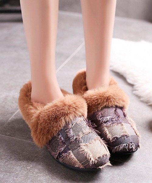 STYLEBLOCK（スタイルブロック）の「ファーモカシンフラットシューズ（モカシン/デッキシューズ・レディース・ブラウン系その他/ブラック/パープル・35/38/36/39/37/40）」の3枚目の写真