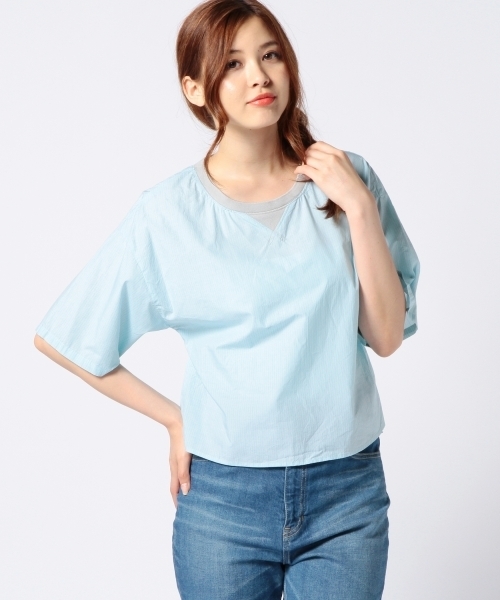 Another Edition（アナザーエディション）の「AE ST リブ CL T◆（シャツ/ブラウス・レディース・ホワイト/ライム/ネイビー・フリー）」の2枚目の写真