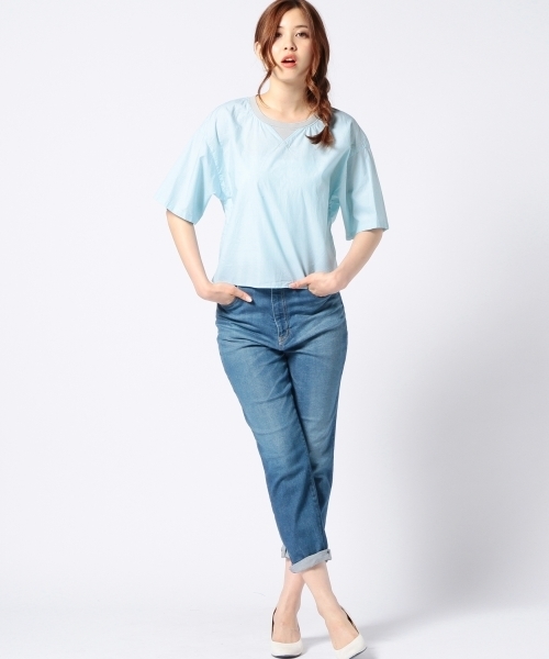 Another Edition（アナザーエディション）の「AE ST リブ CL T◆（シャツ/ブラウス・レディース・ホワイト/ライム/ネイビー・フリー）」の9枚目の写真