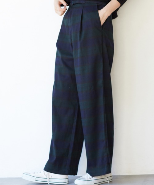 AMERICAN HOLIC（アメリカンホリック）の「ベルト付きワイドパンツ ＊（その他パンツ・レディース・その他1/グリーン系その他/ブラウン系その他4/その他12・MEDIUM/LARGE/M/L）」の2枚目の写真